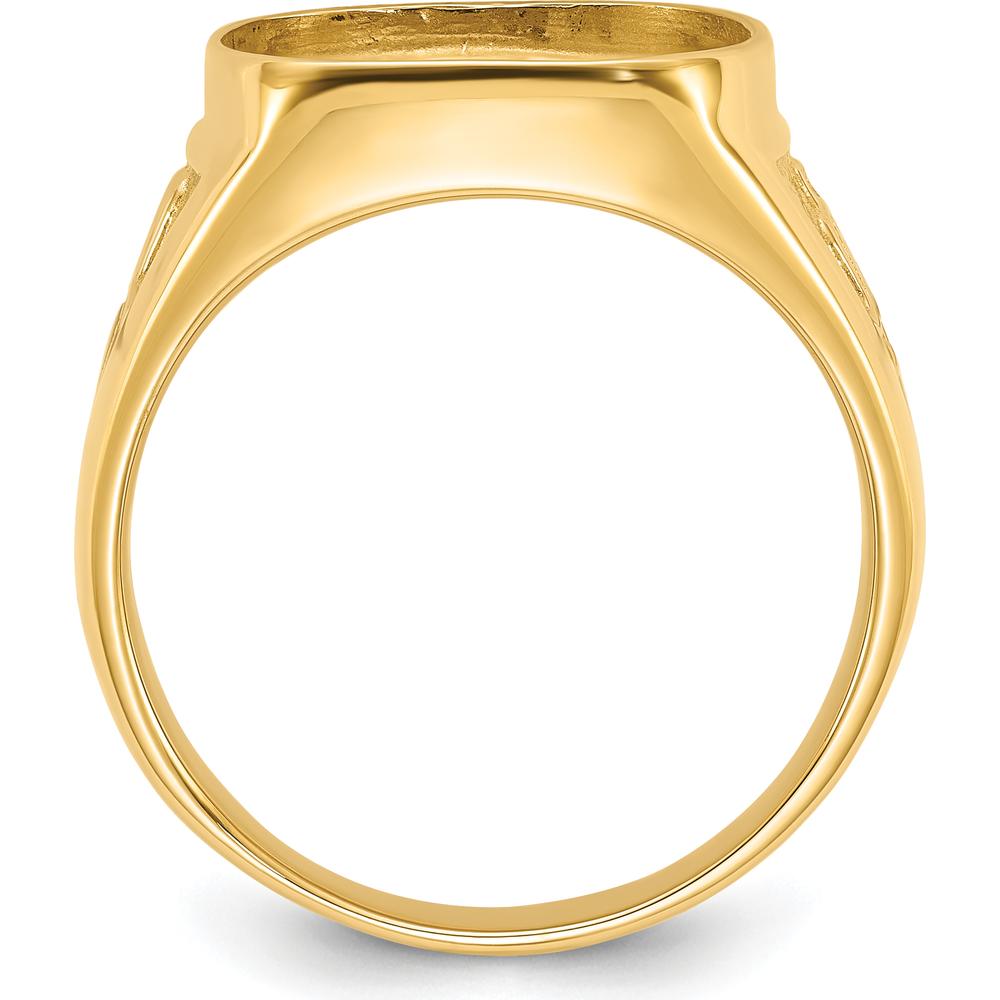 14K Yellow Gold Masonic Ring Mounting - 16.65mm Top Length by IBGoodman