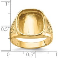 14K Yellow Gold Masonic Ring Mounting - 16.65mm Top Length by IBGoodman