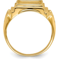 14K Yellow Gold Masonic Ring Mounting for Rectangular Stone - 12x10mm Setting by IBGoodman