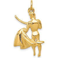 14K Yellow Gold Matador Charm - Polished Finish 30mm