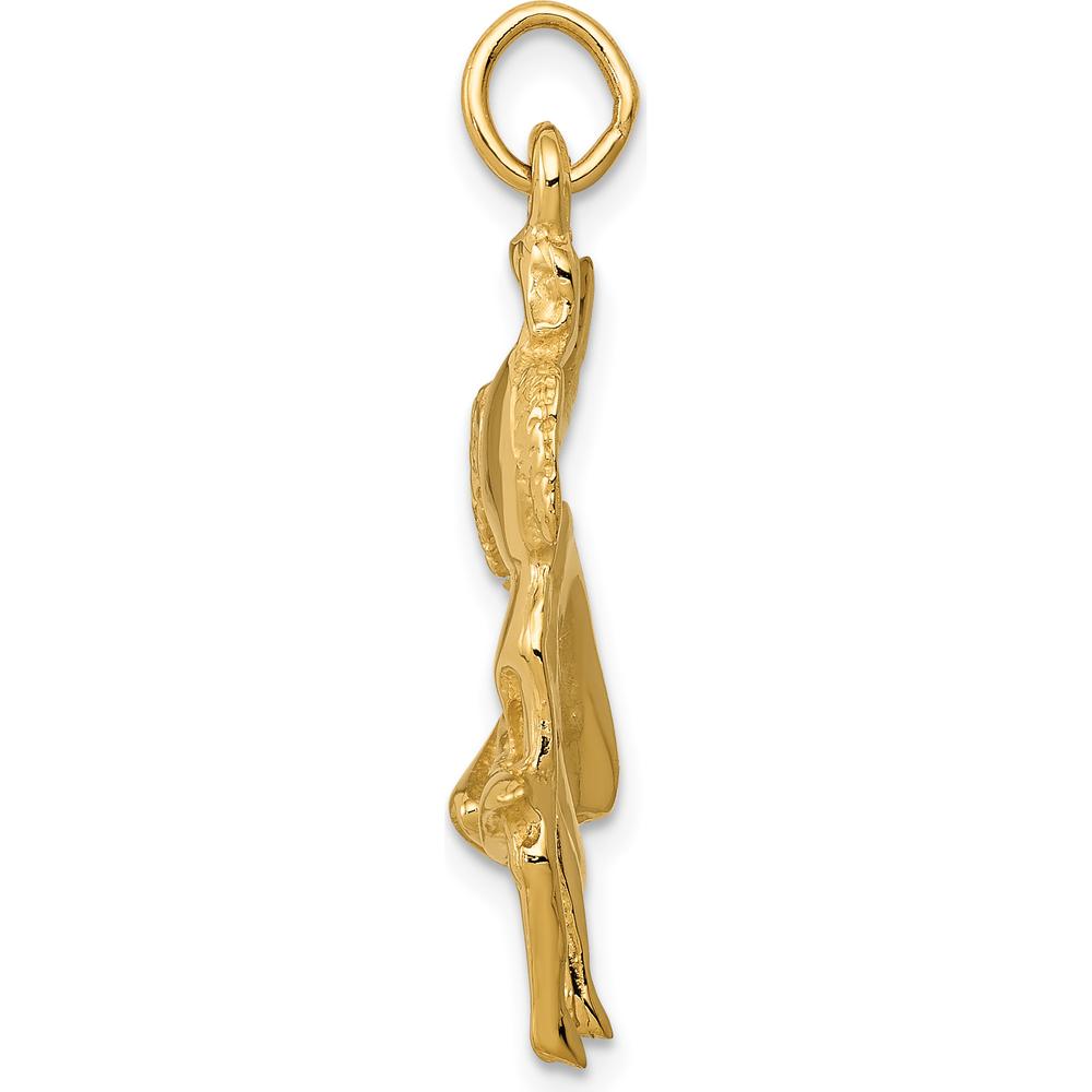 14K Yellow Gold Matador Charm - Polished Finish 30mm
