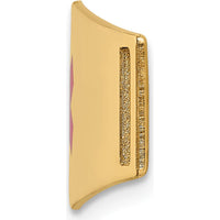 14K Yellow Gold Medical ID Bracelet Plate with Red Epoxy Enamel Medical Symbol - 39x13mm by Oro Pregiato