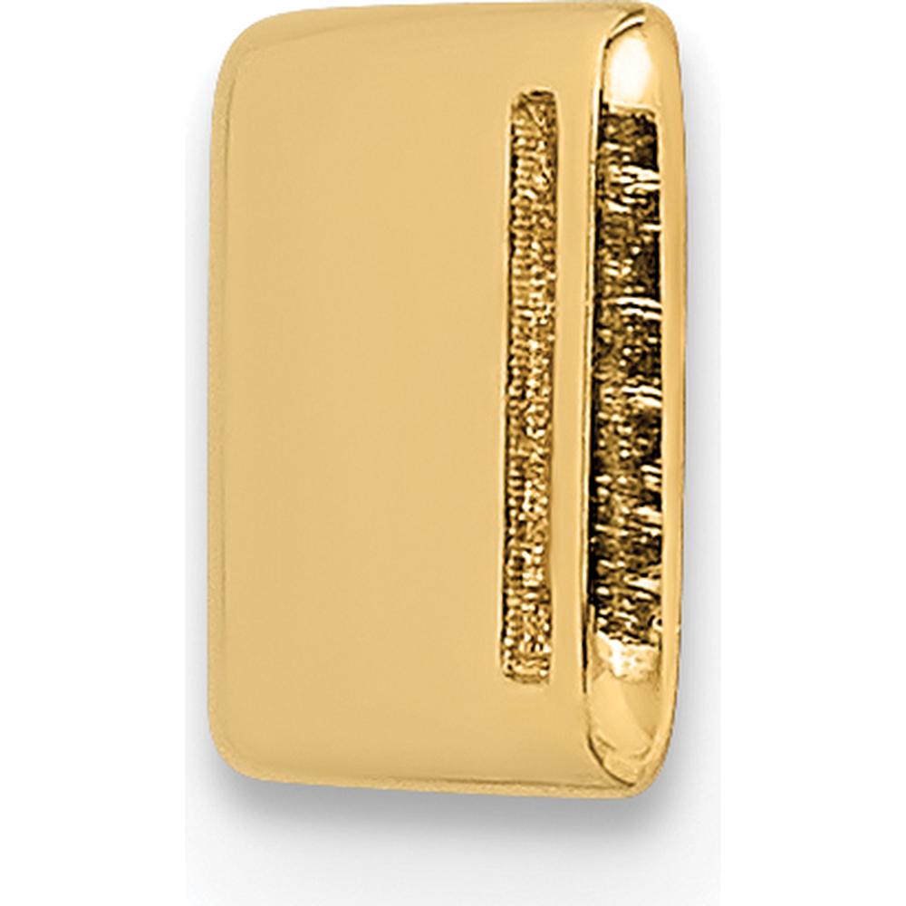 14K Yellow Gold Medical ID Plate with Red Enamel Medical Symbol - 34mm x 6.3mm by Oro Pregiato