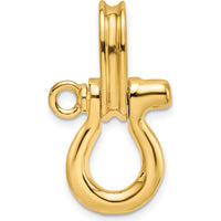 14K Yellow Gold Medium 3D Shackle Link Pendant Charm with Polished Finish by Oro Pregiato