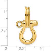14K Yellow Gold Medium 3D Shackle Link Pendant Charm with Polished Finish by Oro Pregiato