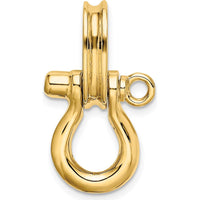 14K Yellow Gold Medium 3D Shackle Link Pendant Charm with Polished Finish by Oro Pregiato