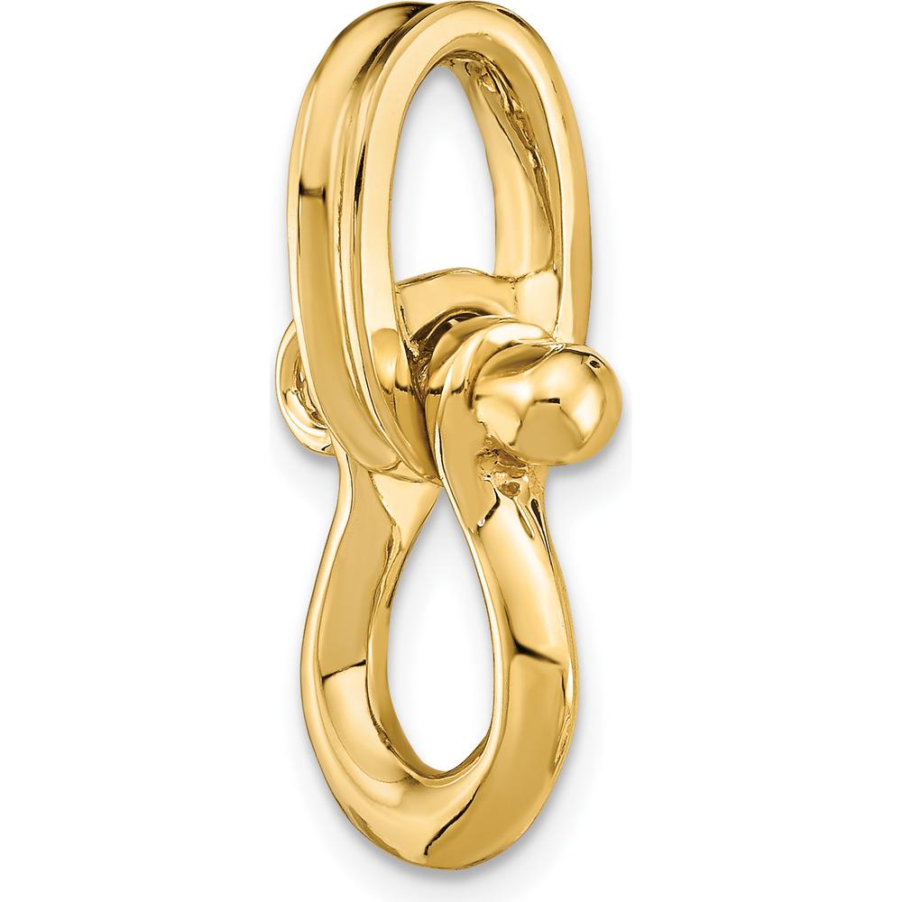 14K Yellow Gold Medium 3D Shackle Link Pendant Charm with Polished Finish by Oro Pregiato