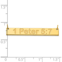 14K Yellow Gold Medium Arial Rounded Bar Necklace - Polished Finish, Engravable Pendant - 18" Cable Chain by Oro Pregiato