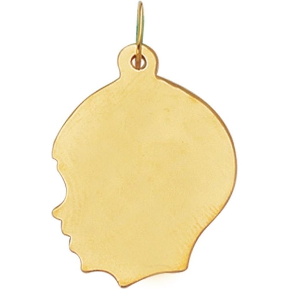 14K Yellow Gold Medium Boy Charm Pendant - Polished Finish by Orozza Fine Jewelry