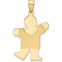 14K Yellow Gold Medium Boy Engravable Kiss Charm - 35mm Length by Oro Pregiato