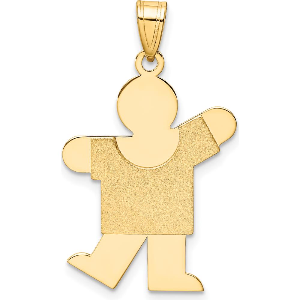 14K Yellow Gold Medium Boy Engravable Kiss Charm - 35mm Length by Oro Pregiato