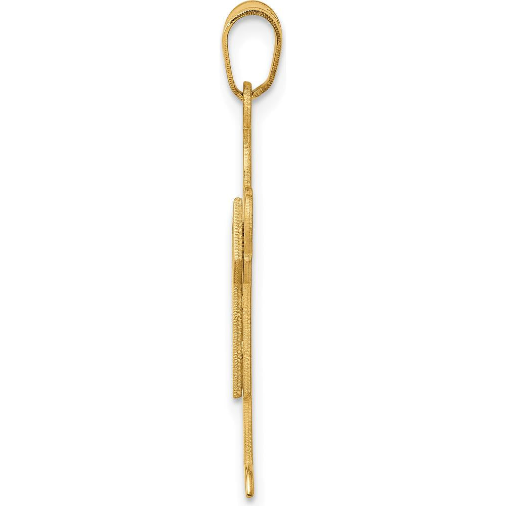 14K Yellow Gold Medium Boy Engravable Kiss Charm - 35mm Length by Oro Pregiato