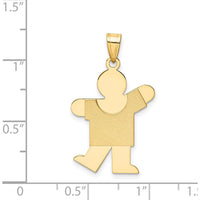 14K Yellow Gold Medium Boy Engravable Kiss Charm - 35mm Length by Oro Pregiato