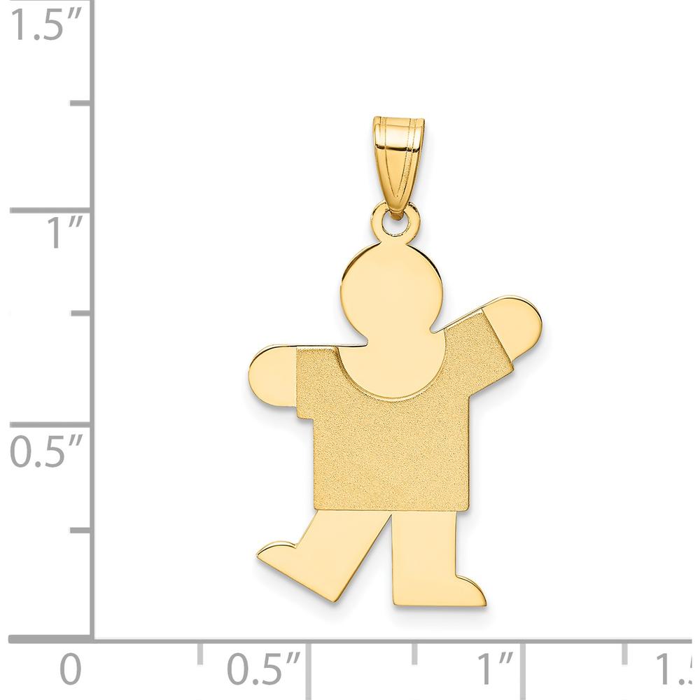 14K Yellow Gold Medium Boy Engravable Kiss Charm - 35mm Length by Oro Pregiato