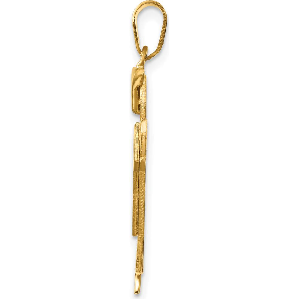 14K Yellow Gold Medium Boy with Hat Engravable Charm - 30mm Length by Oro Pregiato