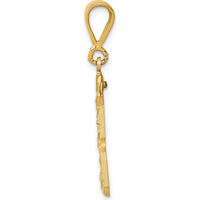 14K Yellow Gold Medium Diamond-Cut Number 33 Pendant Charm by Oro Pregiato