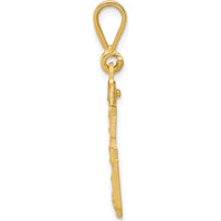 14K Yellow Gold Medium Diamond-Cut Number 36 Pendant by Oro Pregiato