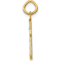 14K Yellow Gold Medium Diamond-Cut Number 6 Charm - Polished Finish by Oro Pregiato