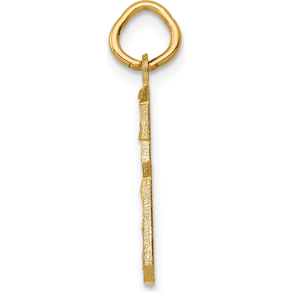 14K Yellow Gold Medium Diamond-Cut Number 6 Charm - Polished Finish by Oro Pregiato