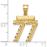 14K Yellow Gold Medium Diamond-Cut Number 77 Charm - Polished Finish by Oro Pregiato