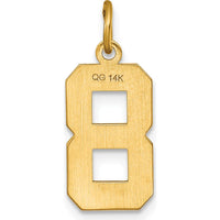 14K Yellow Gold Medium Diamond-Cut Number 8 Charm with Polished Finish by Oro Pregiato