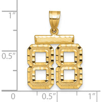 14K Yellow Gold Medium Diamond-Cut Number 88 Pendant Charm by Oro Pregiato