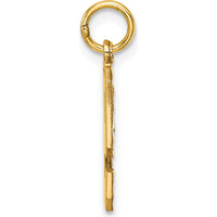 14K Yellow Gold Medium Diamond-Cut Number 9 Pendant Charm by Oro Pregiato
