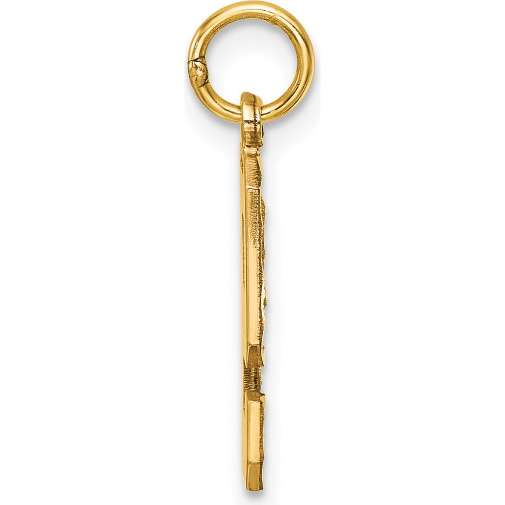14K Yellow Gold Medium Diamond-Cut Number 9 Pendant Charm by Oro Pregiato