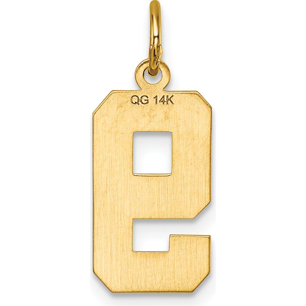 14K Yellow Gold Medium Diamond-Cut Number 9 Pendant Charm by Oro Pregiato