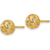 14K Yellow Gold Medium Fancy Ball Post Earrings by Oro Pregiato