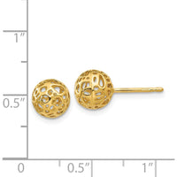 14K Yellow Gold Medium Fancy Ball Post Earrings by Oro Pregiato