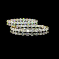 14K Yellow Gold Medium Hoop Earrings with 44 Prong-Set Oval Cut Lab Diamonds - 7.84 Carats Total Diamond Weight - Covaloro Fine Jewelry