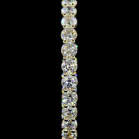 14K Yellow Gold Medium Hoop Earrings with 48 Prong-Set Round Lab-Grown Diamonds - 6.96 Carat Total Diamond Weight - Covaloro Fine Jewelry
