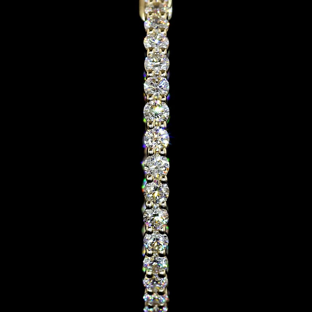14K Yellow Gold Medium Hoop Earrings with 66 Prong-Set Round Lab Diamonds - 2.15 Carat Total Diamond Weight - Covaloro Fine Jewelry