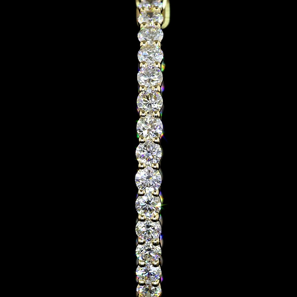 14K Yellow Gold Medium Hoop Earrings with 70 Prong-Set Round Lab Diamonds - 2.78 Carat Total Diamond Weight - Covaloro Fine Jewelry