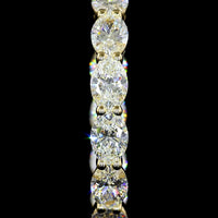 14K Yellow Gold Medium Hoop Earrings with East-West Prong Set Oval Lab Grown Diamonds - 4.88 Carat Total Diamond Weight - Covaloro Fine Jewelry