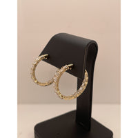 14K Yellow Gold Medium Hoop Earrings with East-West Set Emerald Cut Lab Grown Diamonds - 8.04 Carat Total Weight, F Color VS2 Clarity - Covaloro Fine Jewelry
