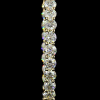 14K Yellow Gold Medium Hoop Earrings with Prong-Set Round Lab Grown Diamonds - 10.32 Carat Total Diamond Weight - Covaloro Fine Jewelry