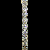 14K Yellow Gold Medium Hoop Earrings with Round Brilliant Cut Lab Diamonds - 2.18 Carats Total Diamond Weight - Covaloro Fine Jewelry