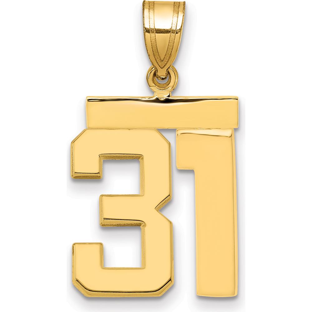 14K Yellow Gold Medium Number 31 Polished Pendant by Oro Pregiato