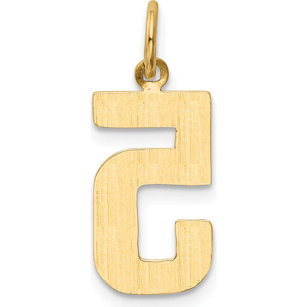 14K Yellow Gold Medium Number 5 Pendant Charm by Oro Pregiato