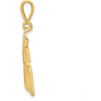 14K Yellow Gold Medium Number 86 Pendant with High Polish Finish by Oro Pregiato