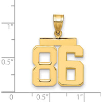 14K Yellow Gold Medium Number 86 Pendant with High Polish Finish by Oro Pregiato