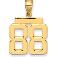 14K Yellow Gold Medium Number 88 Pendant Charm by Oro Pregiato