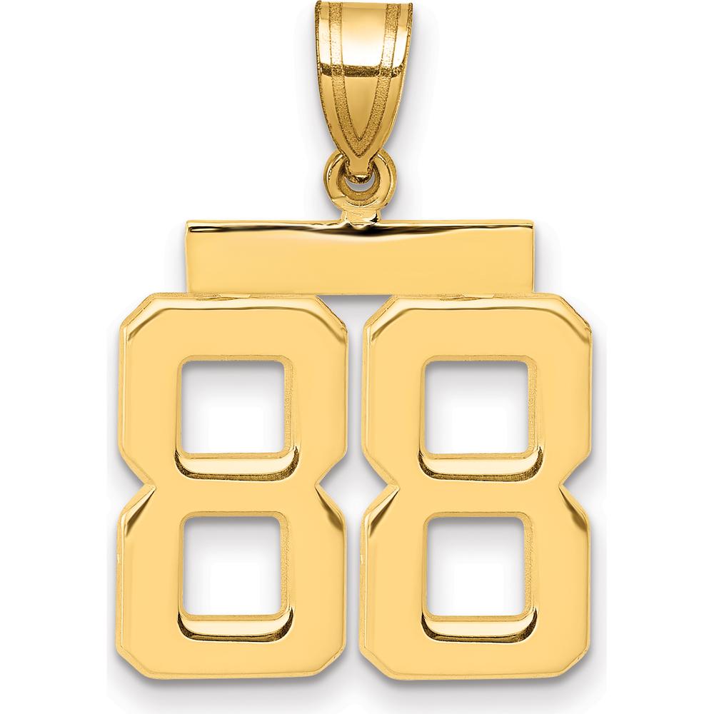 14K Yellow Gold Medium Number 88 Pendant Charm by Oro Pregiato