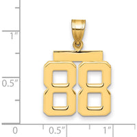 14K Yellow Gold Medium Number 88 Pendant Charm by Oro Pregiato