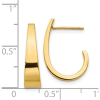 14K Yellow Gold Medium Polished J Hoop Earrings - Elegant Classic Design by Oro Pregiato