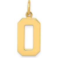 14K Yellow Gold Medium Polished Number 0 Pendant Charm by Oro Pregiato