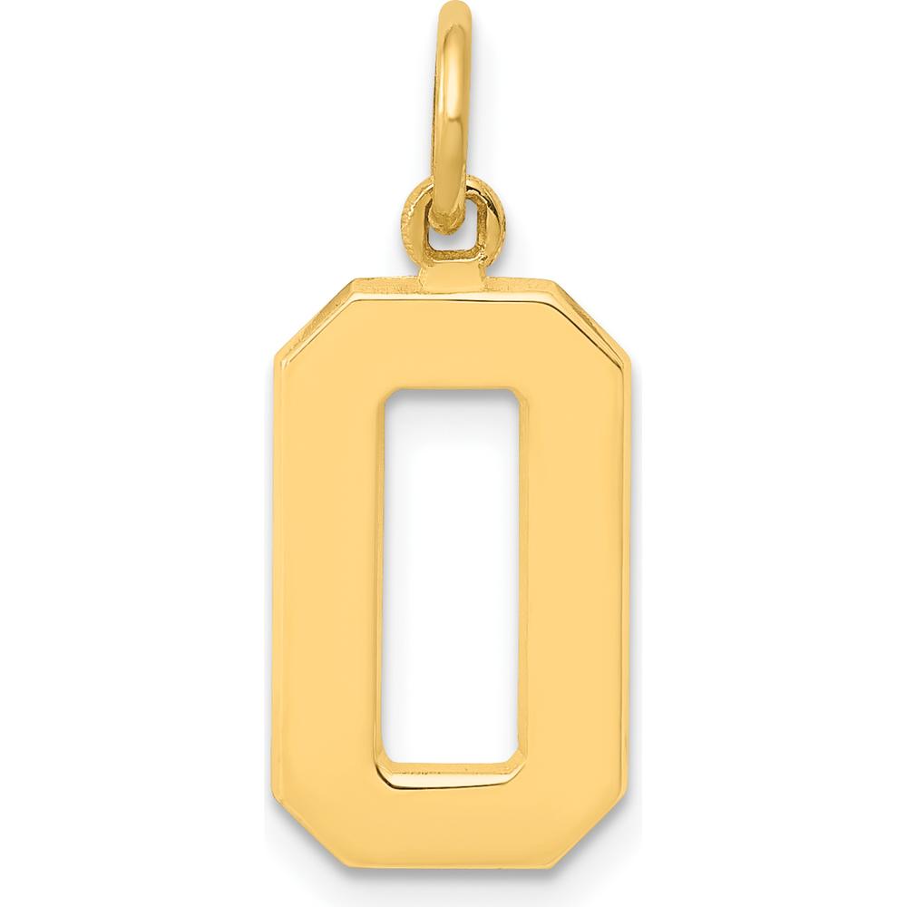 14K Yellow Gold Medium Polished Number 0 Pendant Charm by Oro Pregiato