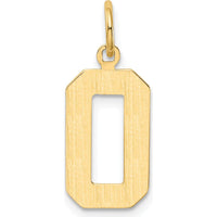 14K Yellow Gold Medium Polished Number 0 Pendant Charm by Oro Pregiato